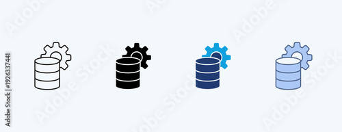  Data Multiple Icon Illustration Vector