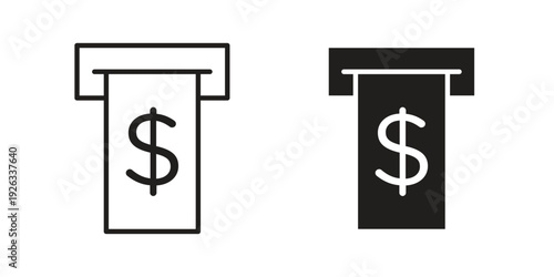 atm cash icons with different styles. Vector logo illustration simple design.
