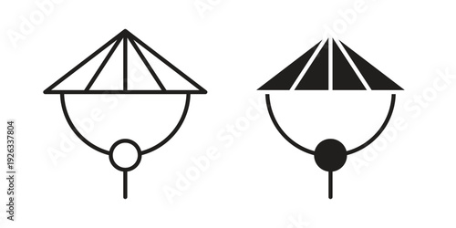 Bamboo hat icons with different styles. Vector logo illustration simple design.
