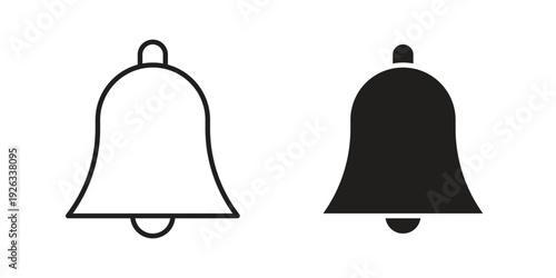Bell icons with different styles. Vector logo illustration simple design.