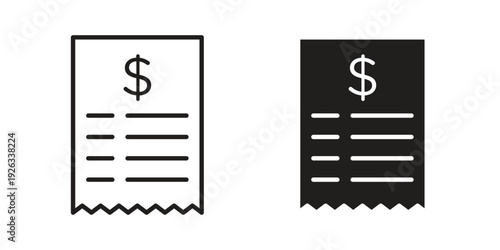 Bills icons with different styles. Vector logo illustration simple design.