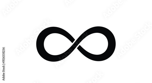 A black infinity symbol representing endless concept