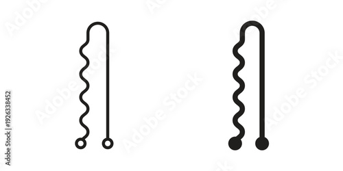 Bobby pin icons with different styles. Vector logo illustration simple design.