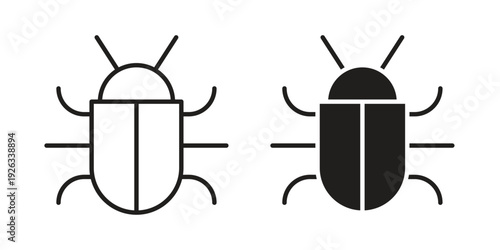Bug icons with different styles. Vector logo illustration simple design.