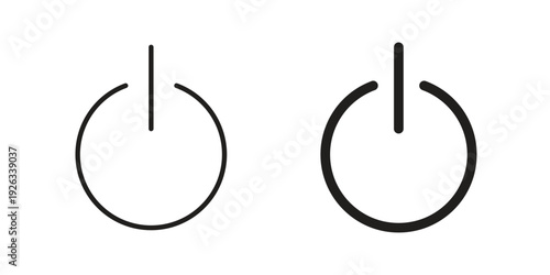 Button on off icons with different styles. Vector logo illustration simple design.