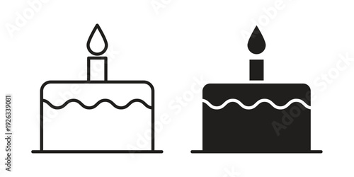 Cake icons with different styles. Vector logo illustration simple design.