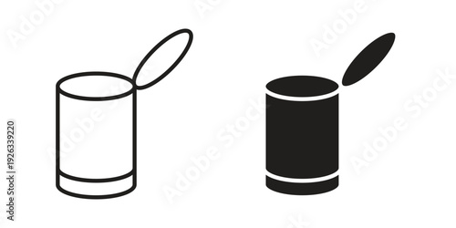 Canned food icons with different styles. Vector logo illustration simple design.