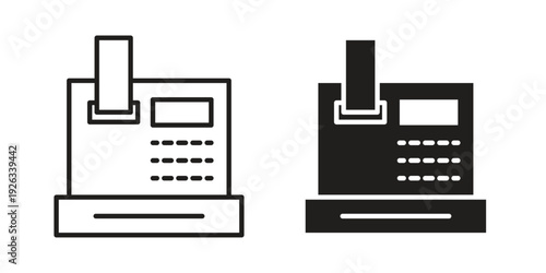Cash register icons with different styles. Vector logo illustration simple design.