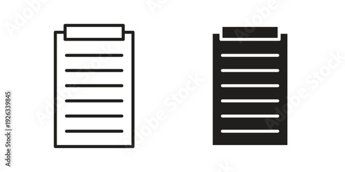Clipboard icons with different styles. Vector logo illustration simple design.