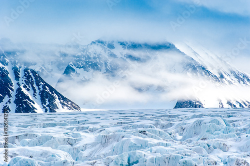 spitzbergen, waggonway gletscher,