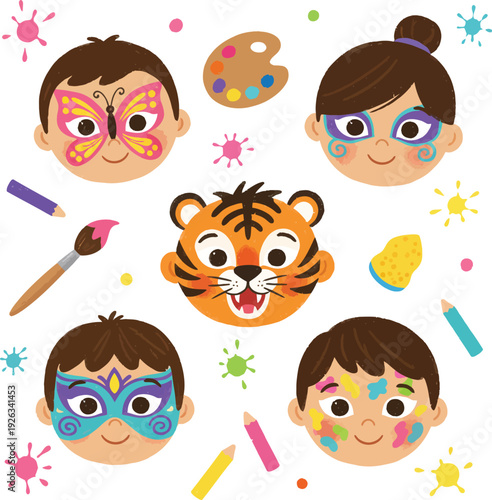 Creative Faces A Vibrant Collection of Face Paint Designs and Art Supplies for Fun and Celebration