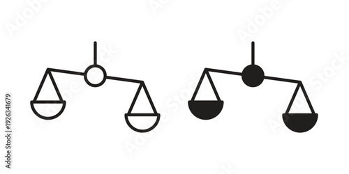 Court decision icons with different styles. Vector logo illustration simple design.
