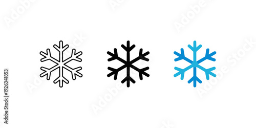 Snowflake Winter Frost Vector Icon Set
