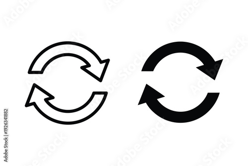 Circular Arrows Icons - Refresh and Repeat Symbols