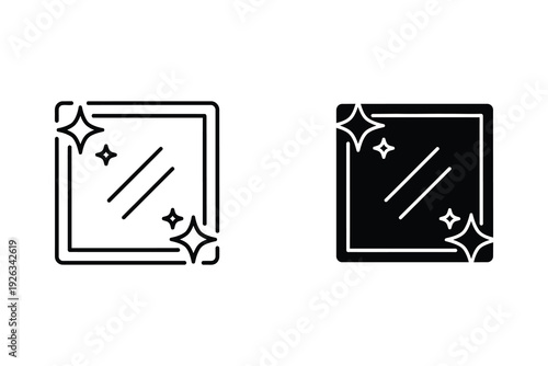 Sparkling Clean Surface Icon Set Symbolizing Hygiene and Freshness