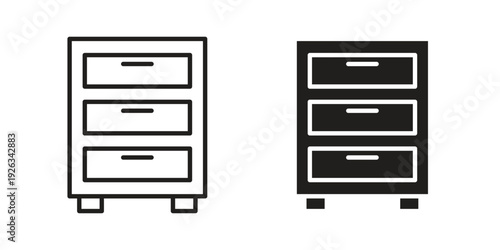 Dresser icons with different styles. Vector logo illustration simple design.