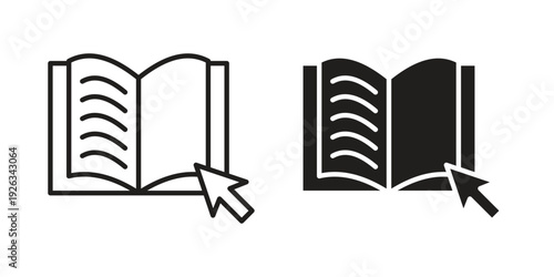 Ebook icons with different styles. Vector logo illustration simple design.