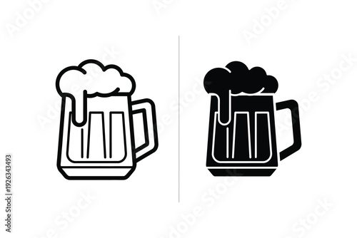 Craft Beer Mug Icons - Vector Graphics for Pubs and Beverage Businesses