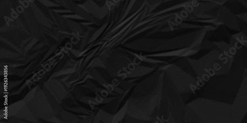 Paper texture background, Old paper background ripple soft black pattern wave crumple. Crushed and creased soft paper. Abstract wrinkle effect grunge and rough backdrop vintage page.