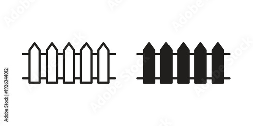Fence icons with different styles. Vector logo illustration simple design.