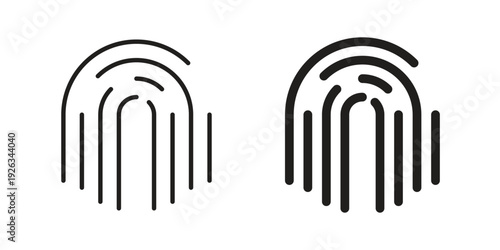 Fingerprint icons with different styles. Vector logo illustration simple design.