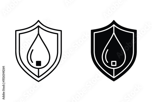 Shield with Water Drop Icon: Protection, Purity, and Safety Symbols