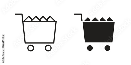 Full cart icons with different styles. Vector logo illustration simple design.