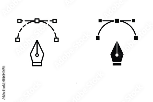 Vector Pen Tool and Curve Icon Set: Graphic Design and Illustration Tools