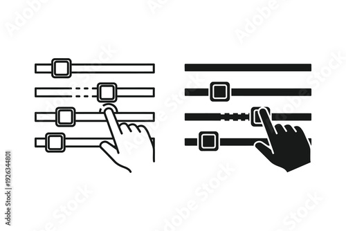 Slider Control Icons - Adjusting Settings and User Interface Controls