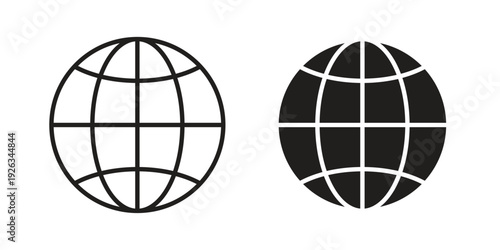 Globe icons with different styles. Vector logo illustration simple design.