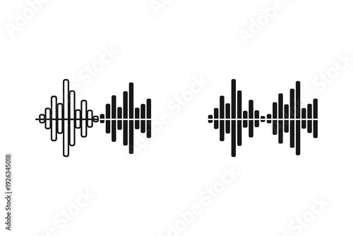 Audio Sound Wave and Music Equalizer Icon Set for Media and Entertainment