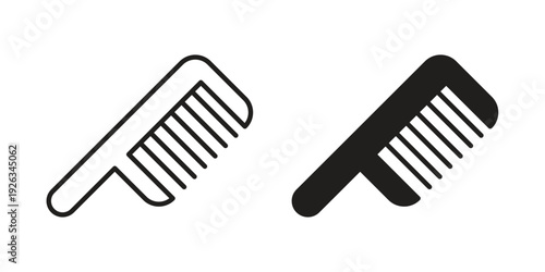 Hair brush icons with different styles. Vector logo illustration simple design.
