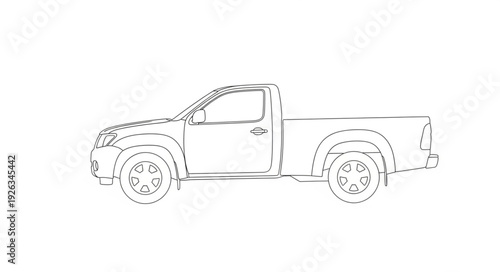 Off Road Vehicle Line Drawing.