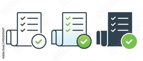 Invoice Payment Success Icon. Business Bill Paper Checklist Report Symbol. Vector Illustration
