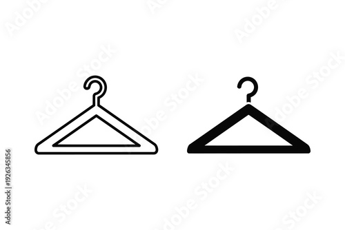 Hanger Icon with Question Mark: Wardrobe, Laundry, or Fashion Choice Uncertainty