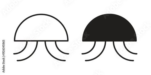 Jellyfish icons with different styles. Vector logo illustration simple design.