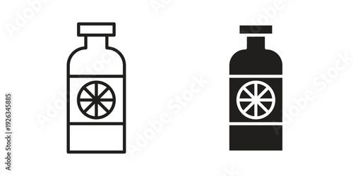 Juice bottle icons with different styles. Vector logo illustration simple design.