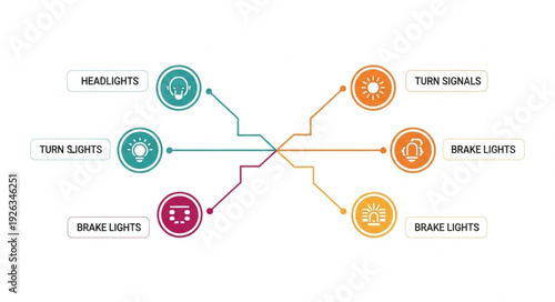 Network Diagram with Colored Icons.