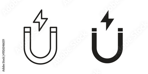 Magnet icons with different styles. Vector logo illustration simple design.