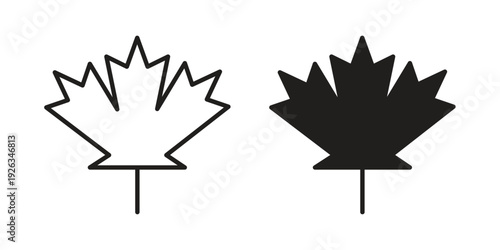 Maple leaf icons with different styles. Vector logo illustration simple design.
