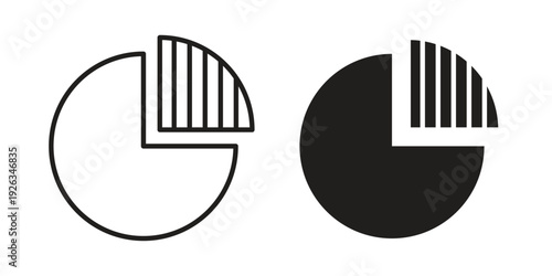 Market share icons with different styles. Vector logo illustration simple design.