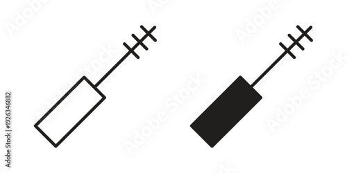 Mascara brush icons with different styles. Vector logo illustration simple design.