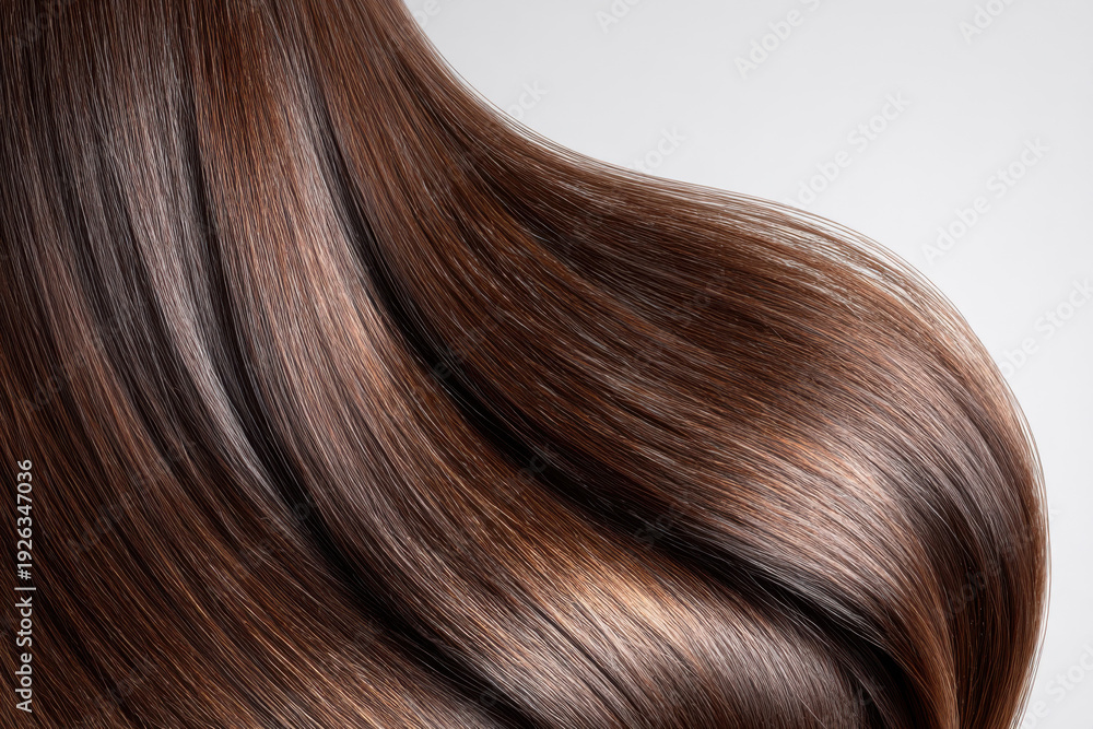 Fototapeta premium background of healthy, strong, chestnut-colored female hair