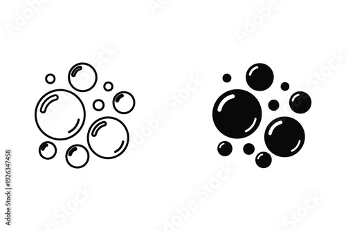 Effervescent Soap Bubbles Icon for Cleaning and Hygiene Concepts