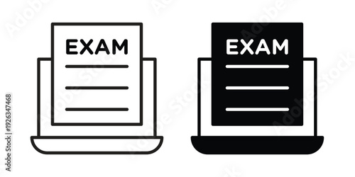 Online exam test icons with different styles. Vector logo illustration simple design.