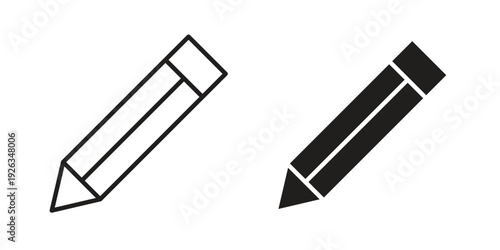 Pencil icons with different styles. Vector logo illustration simple design.