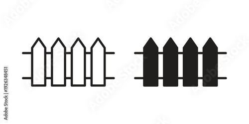 Plank fence icons with different styles. Vector logo illustration simple design.
