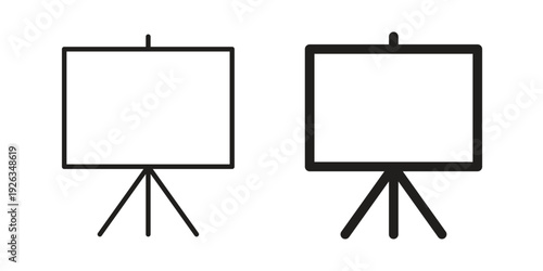 Presentation board icons with different styles. Vector logo illustration simple design.