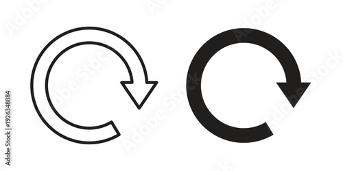 Reload button icons with different styles. Vector logo illustration simple design.