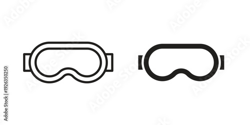 Ski goggles icons with different styles. Vector logo illustration simple design.